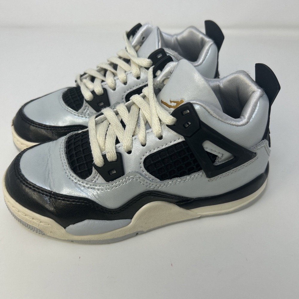 Nike Air Jordan 4 Retro Pure Platinum/Metallic Gold Size 11 C  (FZ8586 070)